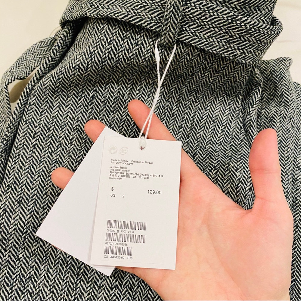 &Other Stories Duo D-ring Herringbone Wool Pants - Picture 5 of 8